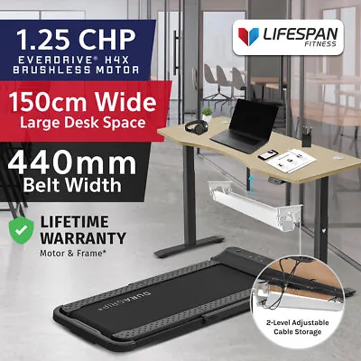 $1909 • Buy NEW Lifespan Fitness V-Fold Treadmill With ErgoDesk Automatic Oak Standing Desk 