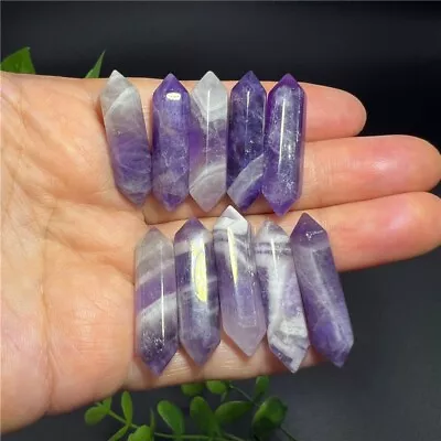 10pcs Natural  Manish Arora Spring Obelisk Quartz Crystal Wand Double Point • $14.69