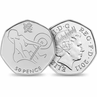 London 2012 Olympic Fifty Pence 50p Coin - Weightlifting (Circulated) • £3.75