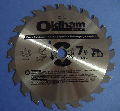 7 1/4   24 Tooth Carbide Combination Circular Saw Blade Oldham • $10.39