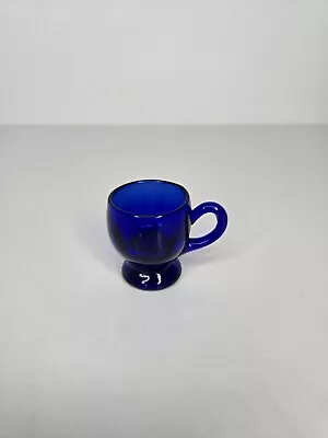 Vintage Miniature Cobalt Blue Glass Cup Teacup Doll 1.5   • $11.95