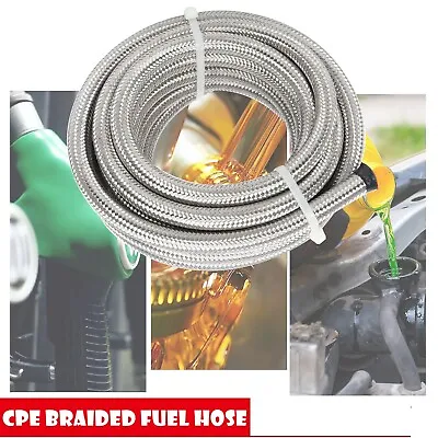 For 1/2  Tube 8AN Stainless Steel Braided CPE Fuel Hose Oil Gas Air Line 0.44 ID • $3.34