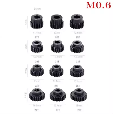 £6.62 • Buy Rc Car Mod 0.6 17T 5mm Bore Hardened Steel Pinion Gear 17 Tooth Motor Gear.