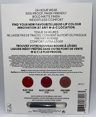 MAC Locked Kiss Ink 24hr Sample Pods 3 Shades+Brush Single Use • $8.15