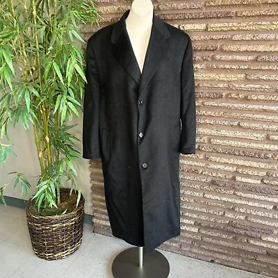 Men's Charcoal Gray Canadian Pure Italian Cashmere Overcoat 46R • $149.90