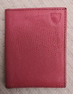 Aspinal Of London Pink Textured Leather ID & Travel Card Case - Good Used • £24.99