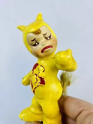 RARE Sonsco Japan Yellow Devil Pixie Figurine Halloween  Vtg 50s 5”Tall • $75
