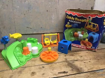 Vintage Fisher Price Little People School Playground W/ Original Box 1986 • $25.99