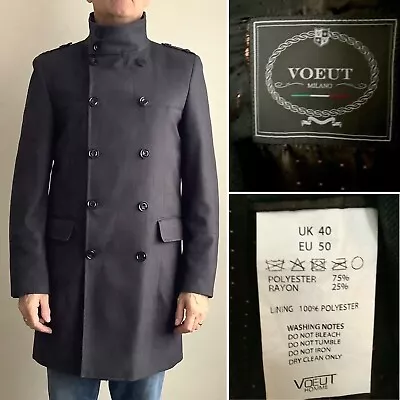 Mens 'Voeut....Milan'  Smart Coat/ Jacket. Button Up. Grey. Size 40” Chest. NWOT • £25