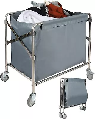 Folding Commercial Laundry Cart On Wheels • $119.99