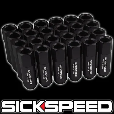 Sickspeed 24 Pc Black 60mm Aluminum Lug Nuts Lugs For Wheels/rims 12x1.5 L18 • $47.50