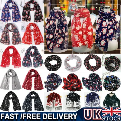 £3.12 • Buy Women Christmas Circle Loop Cowl Infinity Scarf Snood Neck Wrap Shawl Fashion UK
