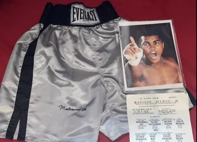 Muhammad Ali Rare Signed Boxing Trunks And 8x10 Ali Signed ￼Photograph. • $1100