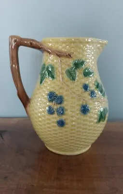 Tiffany & Co. Portugal Basketweave Blackberries 7.5  Water Pitcher EUC Majolica! • $79.95