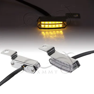 US Mini Chrome Motorcycle LED Turn Signal Indicators Flasher Lights Blinker Lamp • $13.28