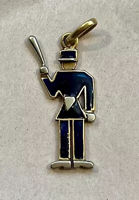 14K Gold Enamel Art Deco Charm Of A Majorette/Bobby/Policeman Circa 1930’s • $99