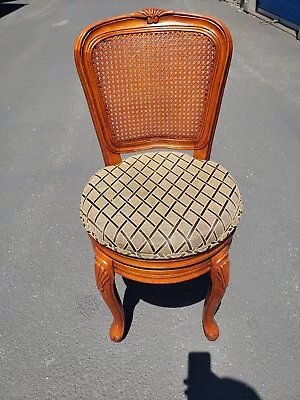 Vintage French Style Caned Back Swivel Chair • $375