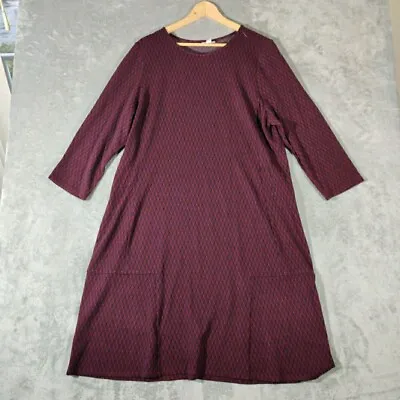 J. Jill Pante Tunic Dress Womens XL Burgundy Sweater  3/4 Sleeves Classic • $25