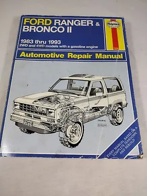 Haynes Manual 1026 Ford Ranger 7 Bronco II 1983 Thru 1993: 2wd And 4WD Models • $16
