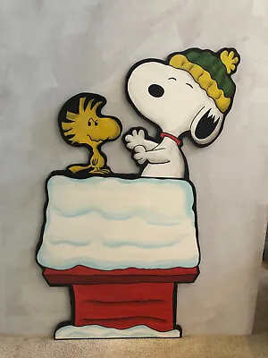 PEANUTS SNOOPY & WOODSTOCK On DOGHOUSE ~ CHRISTMAS LAWN ~ YARD DECOR • $225