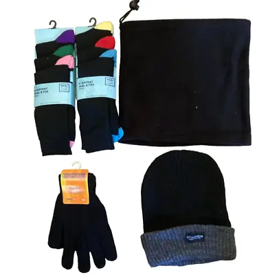 Fleece Snood | Thermal Hat | Warm Gloves | 6 Pair Socks | Mens Hamper Boed Gifts • £14.88