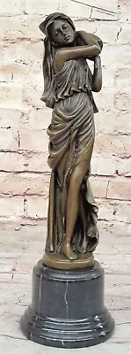 Milo`s Bronze Sculpture: Beautiful Woman Maiden With Water Jug Figure • $139.65