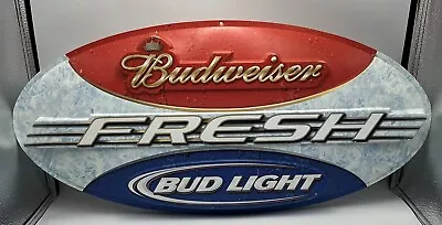 Budweiser - Bud Light Fresh Sports Bar Sign Oval Double Sided Plastic Man Cave • $119.99