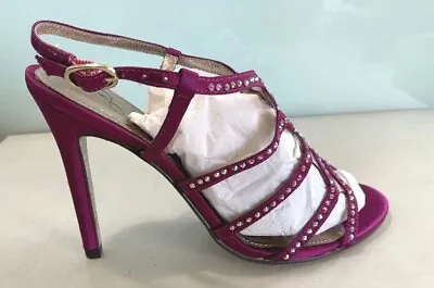 NEW PAPELL Women's Size 6 MAGENTA T Strap Sandal Pump Heel Leather Sole Shoes • £2.88