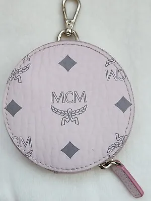 MCM Soft Pink Visetos Canvas Round Coin Purse Wallet And Key Chain (pre-owned) • $50