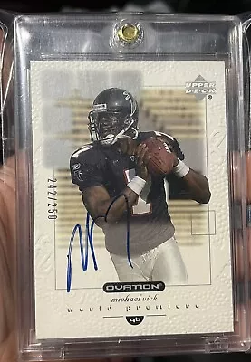 2001 Upper Deck Ovation Michael Vick Rookie Auto /250 *ROOKIE* MINT • $164.94