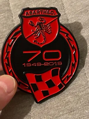 Red Logo Abarth 70th Anniversary 124 500 595 695 Badge Emblem 1949 - 2019 • £15.99