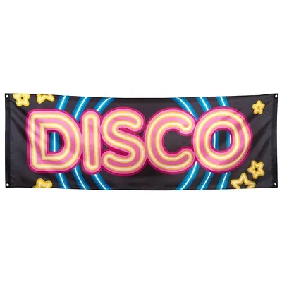 1970's 70's Disco Giant Fabric Flag Banner Party Decoration - 7ft X 2.5ft - New • £9.25