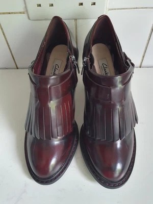 £21.99 • Buy Clarks Narrative Uk 5 Eu 38 Womens Oxblood Red Leather Smart Heels Court Shoes