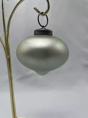 Vintage Kugel Type Heavy Hand Blown Pearl Colored Onion Shaped Glass Ornament • $9.99