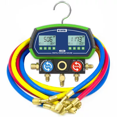 Refrigeration Digital Manifold Gauge Set HVAC Vacuum Pressure Temperature Tester • $119.99