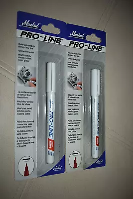 2 Markal Pro Line Fine Tip Paint Marker White 1.5mm 1/16  Tip • $10.99