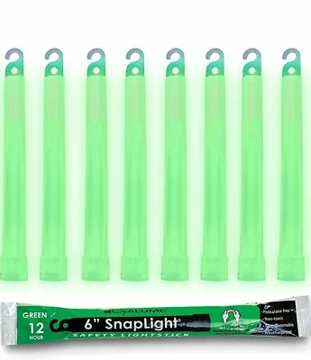 Lot 6 Cyalume Military Grade Light Sticks Green 6  Long 12 HR Prepper EMP EX2027 • $14.99