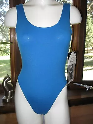 Gilda Marx Blue Vintage 80s 90s Leotard Bodysuit High Cut Legs Superhero Costume • $39.95