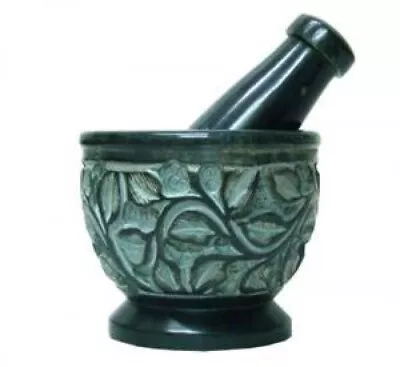 Carved Soapstone Mortar & Pestle • $18.99