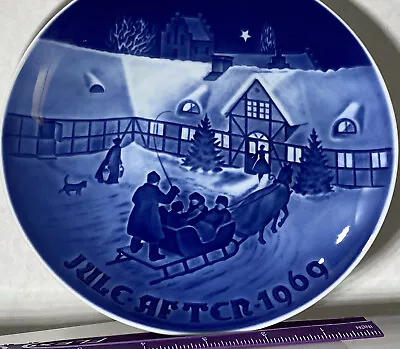 1969 B&G Country Christmas Plate 1969 Juli After Vintage Arrival Guest On Sleigh • $18.39