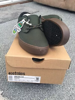 Etnies Jameson 2 Eco Mens Green Vegan Skate Shoes Trainers Size 9 BNIB • £47.95