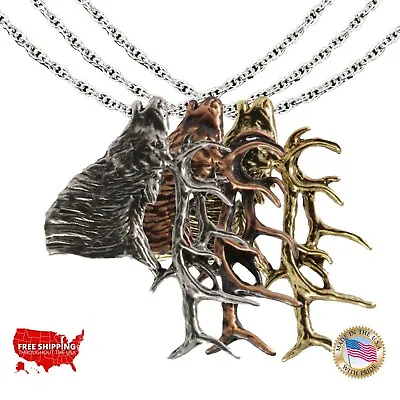 Creative Pewter Designs Elk Head Bugling Necklace & Pendant M001PEN • $19.99