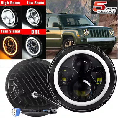 $35.99 • Buy 7inch  Angel Eyes LED Projector Headlight Fit For Jeep Wrangler Patriot Compass