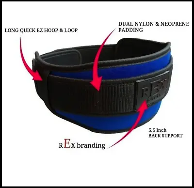 £9.99 • Buy REX Weight Lifting Belt Gym Training Neoprene Fitness Workout Double Support