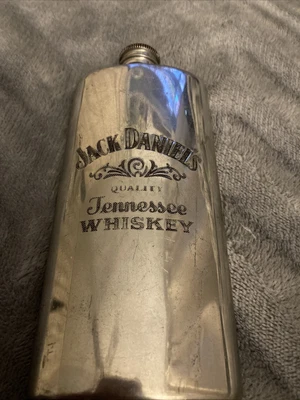 £5 • Buy Jack Daniel's Sheffield ~ Pewter Slim Hip Flask ~ Tennessee No 7