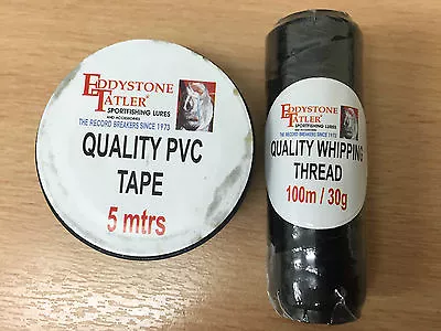 WHIPPING  THREAD QUALITY 100 Metres & FREE PVC TAPE 5 Metres BLACK   • £2.99