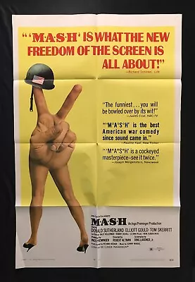 M*a*s*h 1970 Movie Poster 27x41 One Sheet Donald Sutherland Elliott Gould • $9.50