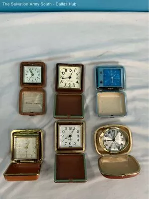 Lot Of 6 Vintage Travel Alarm Clocks (Untested May Just Need New Batteries) • $9.99