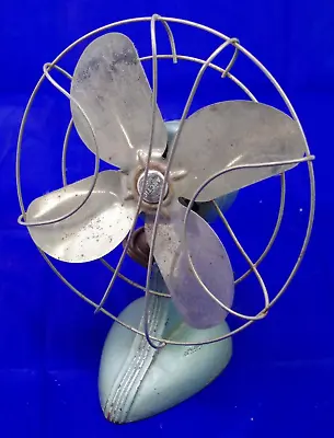 Vintage ARCTIC AIRE Antique Table Fan Art Deco For Restoration Blue Untested • $49.95