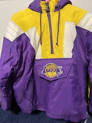 Starter Los Angeles Lakers Men’s Pullover Jacket Nylon Puffer Vintage Jordan L • $120